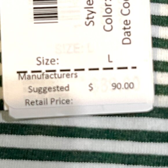 johnnie-O Hangin' Out Striped Polo Shirt Men's L - Green and White Cal Poly NWT - Picture 12 of 16
